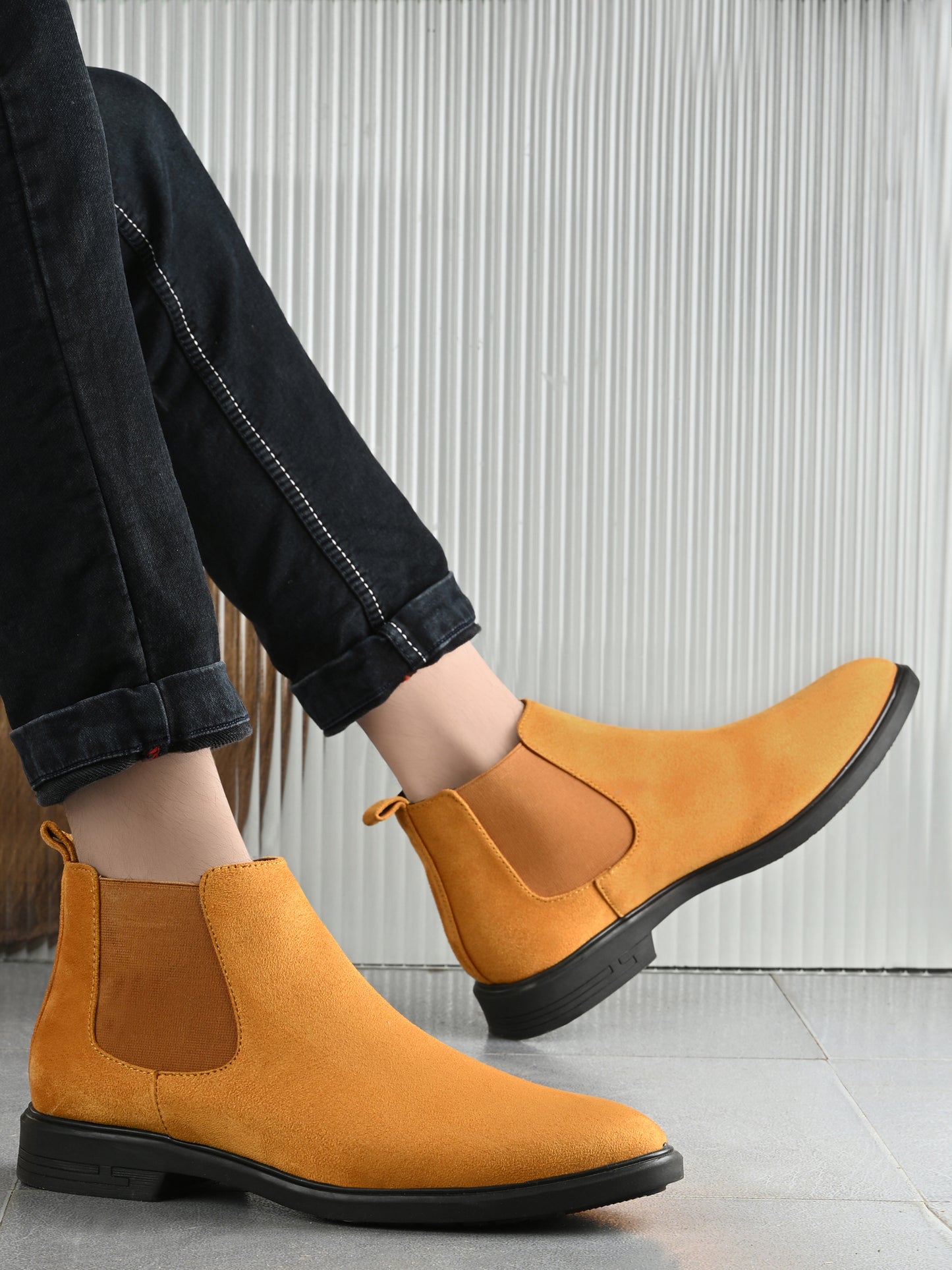 Casual Men's High Ankle Zipper Outdoor Fashion Chelsea Boots For Men